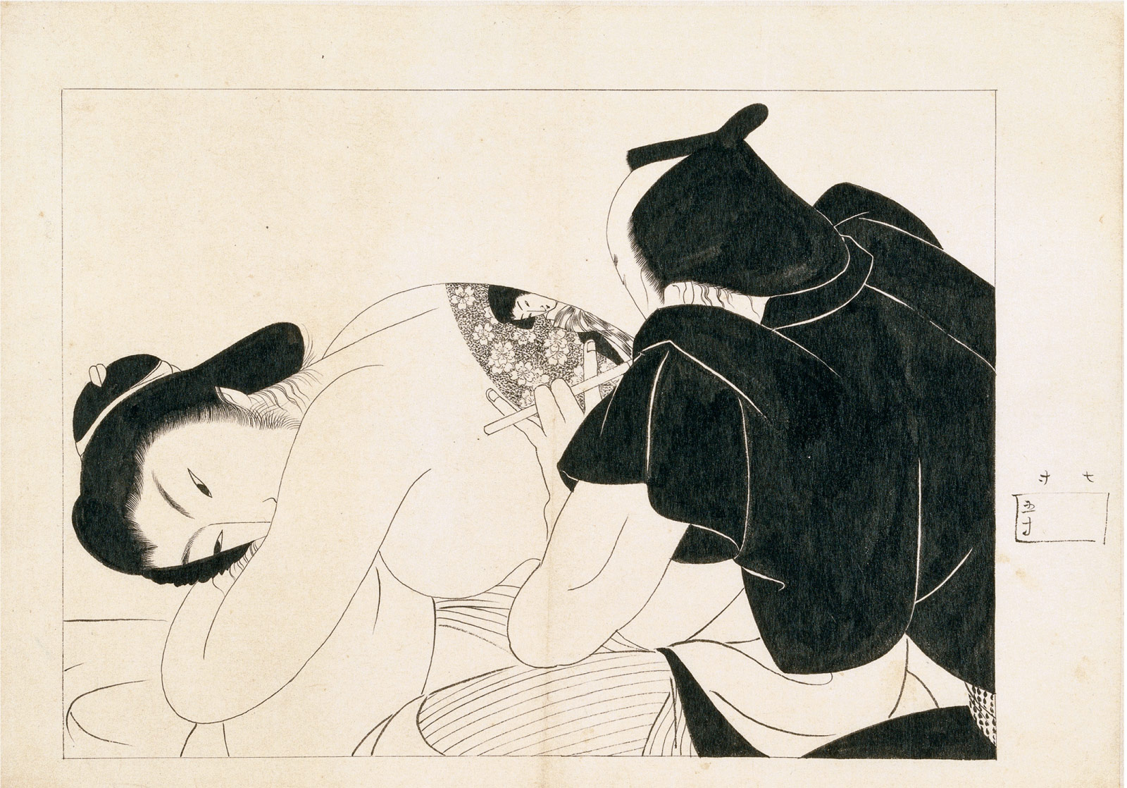小村雪岱《邦枝完二「お傳地獄」挿絵原画 刺青》