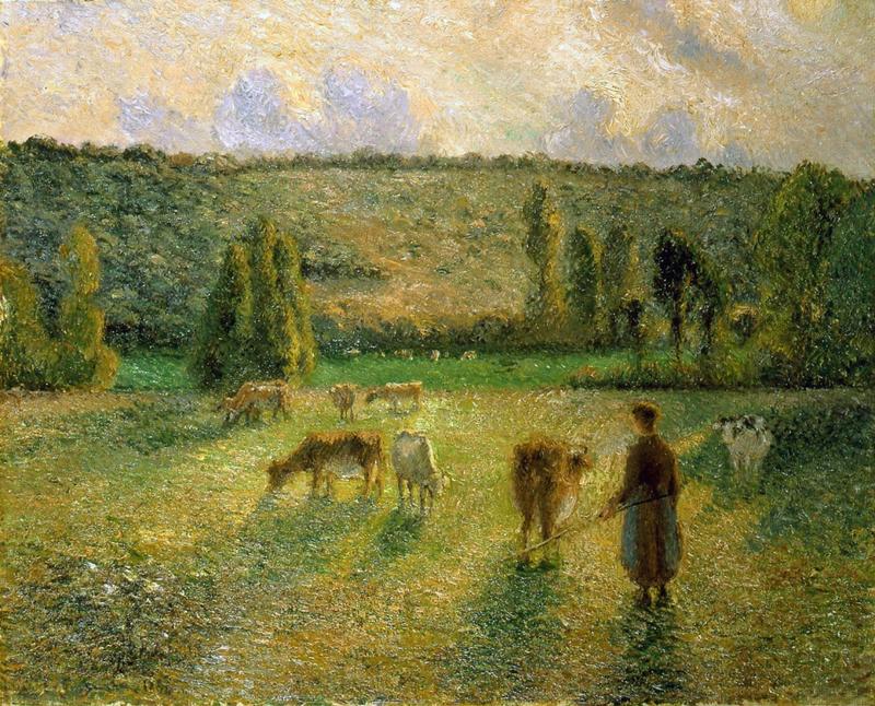 ピサロ《エラニーの牛を追う娘》1884年
